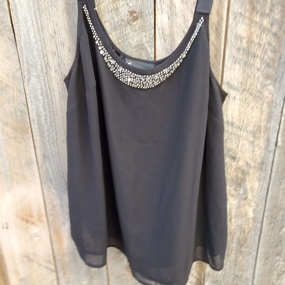 Lane Bryant Black Embellished Swing Top 16